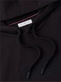 Black Logo Mixed Texture Twill Hoody  Men