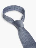 Blue New York Label Pure Silk Micro Pattern Tie  Men