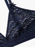 Blue Leopard Lace Unpadded Triangle Bra  Women