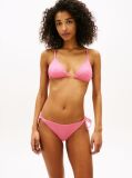 Pink Crinkle Texture Side Tie Bikini Bottoms  Women