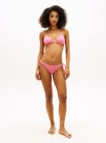 Pink Crinkle Texture Side Tie Bikini Bottoms  Women