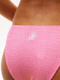Pink Crinkle Texture Side Tie Bikini Bottoms  Women
