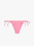 Pink Crinkle Texture Side Tie Bikini Bottoms  Women