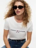 Άσπρο T-Shirt Από Οργανικό Βαμβάκι Με Λογότυπο  Γυναίκες