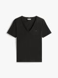 Μαύρο T-Shirt Με Λαιμόκοψη V Και Slim Γραμμή  Γυναίκες