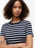 Multi Ριμπ T-Shirt Σε Slim Γραμμή Με Κεντητό Σημαιάκι  Γυναίκες