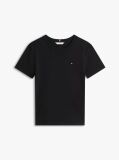 Μαύρο Ριμπ T-Shirt Σε Slim Γραμμή Με Κεντητό Σημαιάκι  Γυναίκες