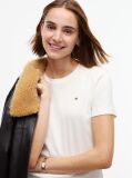 Μπεζ Ριμπ T-Shirt Σε Slim Γραμμή Με Κεντητό Σημαιάκι  Γυναίκες