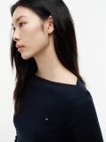 Μπλε T-Shirt Σε Slim Γραμμή Με Boat Λαιμόκοψη  Γυναίκες