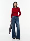 Red Fine Cable Knit Jumper  Women