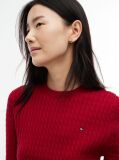 Red Fine Cable Knit Jumper  Women