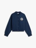 Μπλε Άνετο Flex Fleece Bomber Ζακέτα Με Λογότυπο  Γυναίκες