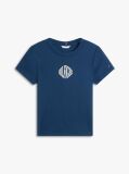Μπλε T-Shirt Με Λογότυπο Και Στρογγυλή Λαιμόκοψη  Γυναίκες