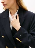 Μπλε Άνετο Blazer Με Διπλή Σειρά Κουμπιών Από Μάλλινο Μείγμα  Γυναίκες