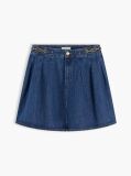Μπλε Denim Φούστα Midi Με Πιέτες  Γυναίκες