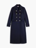 Blue Manteco Wool Blend Double Breasted Coat  Women