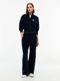 Blue Velour Mid Rise Relaxed Straight Joggers  Women