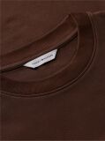 Καφέ Άνετο Μακρυμάνικο T-Shirt Με Interlock Πλέξη  Γυναίκες