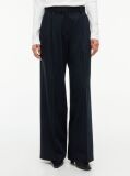 Blue Pleated Twill Wide Leg Trousers  Women