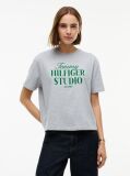 Γκρι Άνετο Βαμβακερό T-Shirt Με Λογότυπο  Γυναίκες