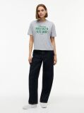 Γκρι Άνετο Βαμβακερό T-Shirt Με Λογότυπο  Γυναίκες
