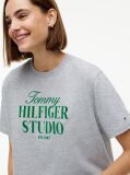 Γκρι Άνετο Βαμβακερό T-Shirt Με Λογότυπο  Γυναίκες