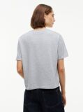 Γκρι Άνετο Βαμβακερό T-Shirt Με Λογότυπο  Γυναίκες