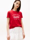 Κόκκινο Essential T-Shirt Σε Κανονική Γραμμή Με Λογότυπο  Γυναίκες