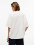 Άσπρο Oversized Βαμβακερό T-Shirt Με Ξεθωριασμένο Φινίρισμα  Γυναίκες