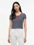 Multi Henley T-Shirt Σε Στενή Γραμμή  Γυναίκες