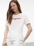 Άσπρο Άνετο Βαμβακερό T-Shirt  Γυναίκες