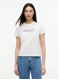 Άσπρο T-Shirt Με Στρογγυλή Λαιμόκοψη Και Μοτίβο Στην Πλάτη  Γυναίκες