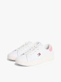 Άσπρο Δερμάτινα Sneakers Με Ανάγλυφο Λογότυπο  Γυναίκες