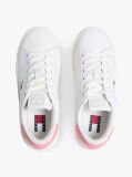 Άσπρο Δερμάτινα Sneakers Με Ανάγλυφο Λογότυπο  Γυναίκες