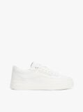 Άσπρο Δερμάτινα Sneakers Σε Στιλ Πλατφόρμας  Γυναίκες