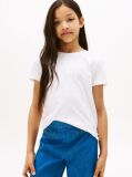 Άσπρο Tonal Κοντομάνικο T-Shirt Με Σημαιάκι  Κορίτσια