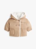 Beige Reversible Teddy Fleece Jacket  Newborn