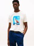 Άσπρο T-Shirt Από Βαμβάκι Με Σχέδιο  Άνδρες
