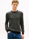 Grey Herringbone Knit Jumper With Cashmere  Men
