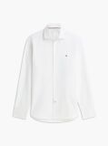 White Slim Fit Flag Embroidery Dobby Shirt  Men