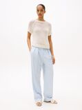 Blue Pigment Dyed Relaxed Straight Leg Trousers  Women