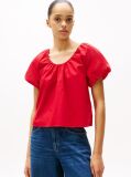 Red Regular Fit Short Sleeve Blouse  Women