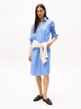 Blue Stripe Poplin Midi Shirt Dress  Women
