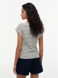 Multi T-Shirt Με Χρυσά Κουμπιά Και Ανοιχτή Λαιμόκοψη  Γυναίκες