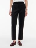 Black Wool Blend Slim Straight Leg Trousers  Women