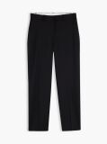 Black Wool Blend Slim Straight Leg Trousers  Women