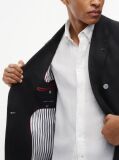 Μαύρο Smart Casual Λινό Blazer Σε Κανονική Γραμμή  Άνδρες