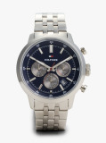 Blue Blue Dial Stainless Steel Chronograph Watch  Men