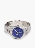 Blue Blue Dial Stainless Steel Chronograph Watch  Men