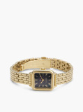 Black Black Mother-Of-Pearl Dial Gold-Plated Watch  Women